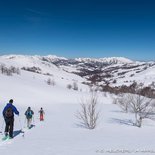 Snowshoeing on Coscione plateau