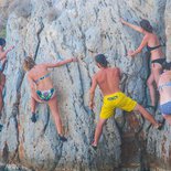 Escalade « deep water solo » à  Kalymnos