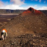 Off-trail hiking on the Piton de la Fournaise