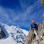 Rébuffat route climbing on Aiguille du Midi, Chamonix