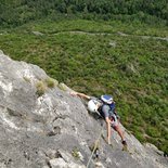 Multi pitch climbing course in the Jonte gorges