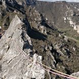 Multi pitch climbing route in Jonte or Tarn Gorges