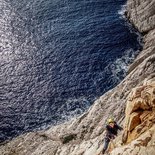 Multi pitch route climbing in the Calanques