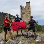 Travel trail in the Cathar country (Pyrenees)