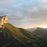 Dinner and night in a cliff in the Vercors
