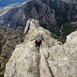 Multi pitch climbing route in the Caroux (Hérault)