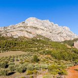 Multi pitch route climbing on the Sainte-Victoire mountain