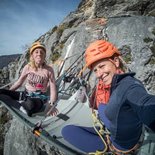 Dinner and night in a cliff in the Vercors