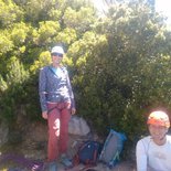 Multi pitch route climbing on the Sainte-Victoire mountain