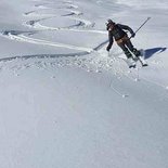 Powder ski touring snow in the Bauges