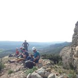 Multi pitch route climbing course at Mallos de Riglos