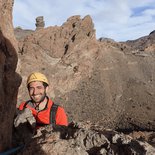 Multi pitch climbing route on the Teide volcano (Tenerife)