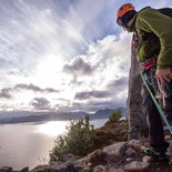 Climbing: technical course safety on cliff (Vercors)