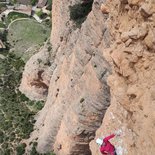 Multi pitch route climbing course at Mallos de Riglos