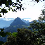 Travel trail in the Cathar country (Pyrenees)