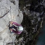 Via ferrata of the Gardon gorges in Collias (Gard)