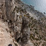Multi pitch climbing route in Telendos (Kalymnos)