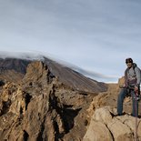 Multi pitch climbing route on the Teide volcano (Tenerife)