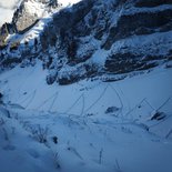 Powder ski touring snow in the Bauges