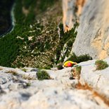 Initiation to multi pitch climbing route in the Verdon