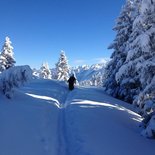 Ski touring on Beauregard Plateau (Aravis, Haute-Savoie)