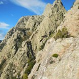 Multi pitch route trad climbing course in the Caroux