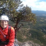 Multi pitch route climbing on the Sainte-Victoire mountain