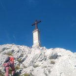 Multi pitch route climbing on the Sainte-Victoire mountain