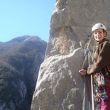 Multi pitch climbing route in La Mâture (Aspe valley)
