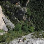 Multi pitch climbing course in the Jonte gorges