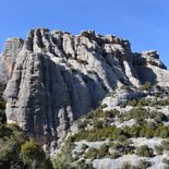 Multi pitch route climbing in Peña Predicadera, Sierra de Guara