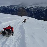 Snowshoeing and airboard descent in Vercors or Chartreuse