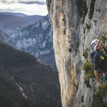 Multi-pitch climbing in the Verdon Gorges