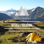 Carte cadeau aventure: trek, bivouac, trail, raquette