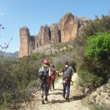 Multi pitch route climbing course at Mallos de Riglos