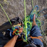 Climbing: technical course safety on cliff (Vercors)