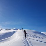 Ski touring in the fjords of northern Iceland