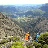 Multi pitch climbing route in the Caroux (Hérault)