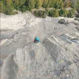 Multi pitch route climbing in Peña Predicadera, Sierra de Guara