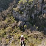 Multi pitch climbing route in Jonte or Tarn Gorges