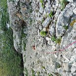 Multi pitch climbing route on the Teide volcano (Tenerife)