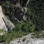 Multi pitch climbing route in Jonte or Tarn Gorges