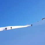 Ski touring in the fjords of northern Iceland