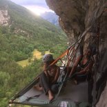 Night on a cliff in the Hautes-Alpes or Verdon