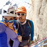 Rébuffat route climbing on the Aiguille du Midi (Chamonix)