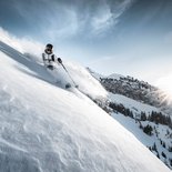 Collective freeride skiing in the Aravis