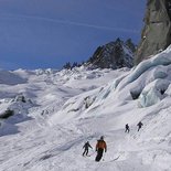 Ski touring course in the Mont-Blanc massif