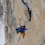 Rébuffat route climbing on the Aiguille du Midi (Chamonix)